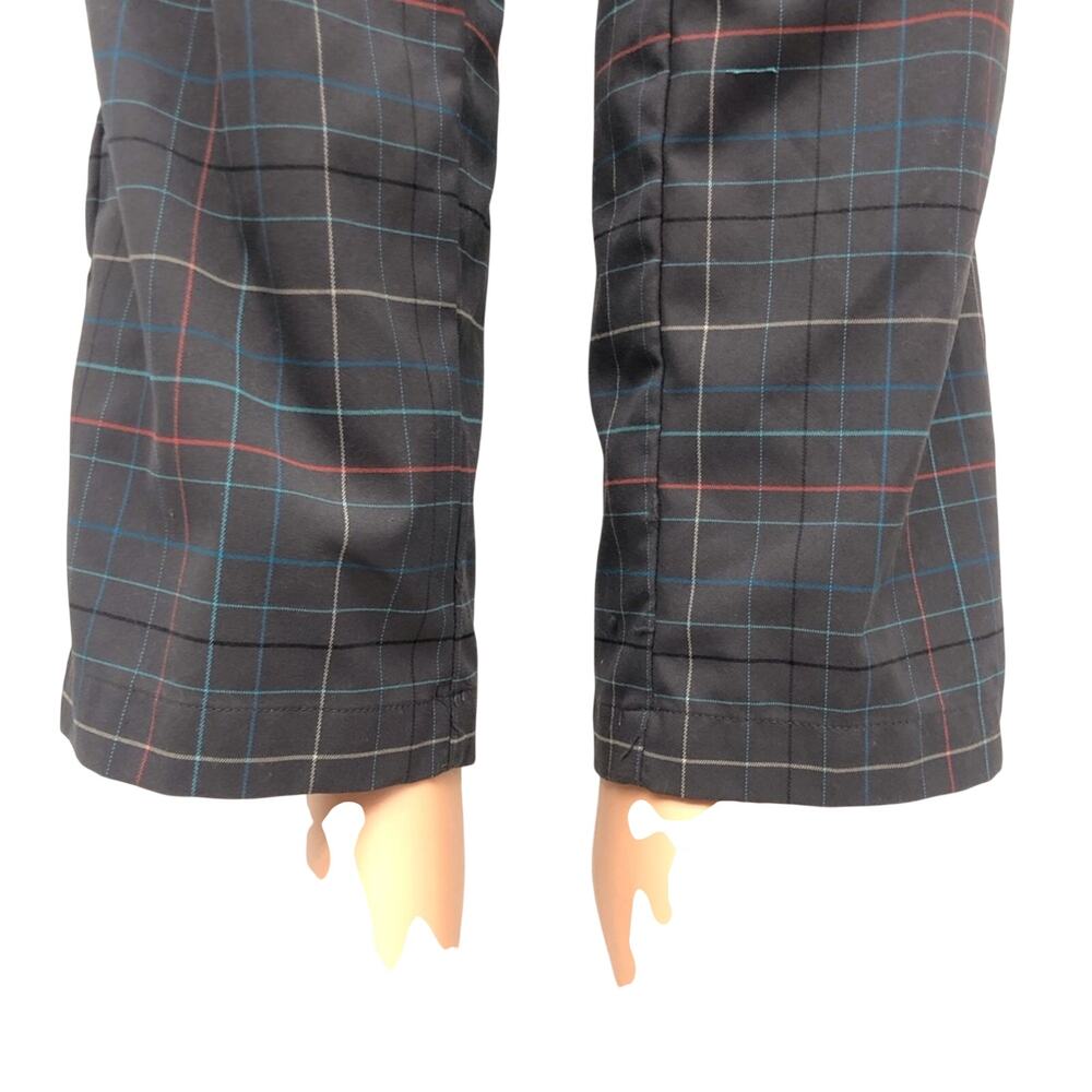 Slazenger Graphite Black Coral Turquoise Tan Plaid Activewear Pants with Pockets - Picture 8 of 16